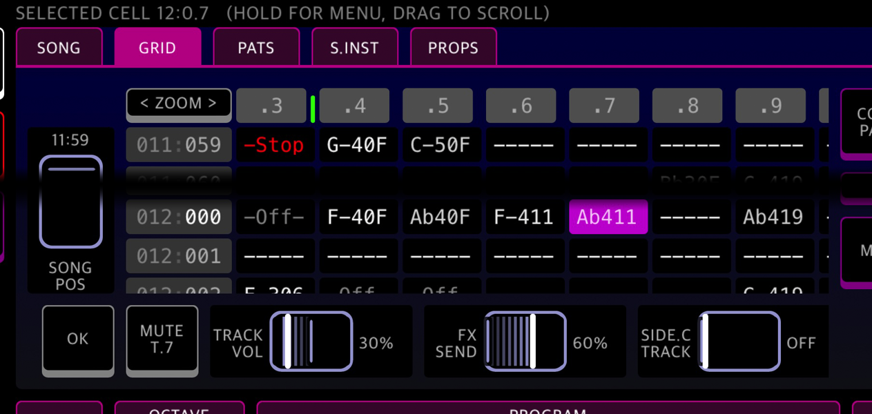 Screen shot of ANILOG sequencer track properties